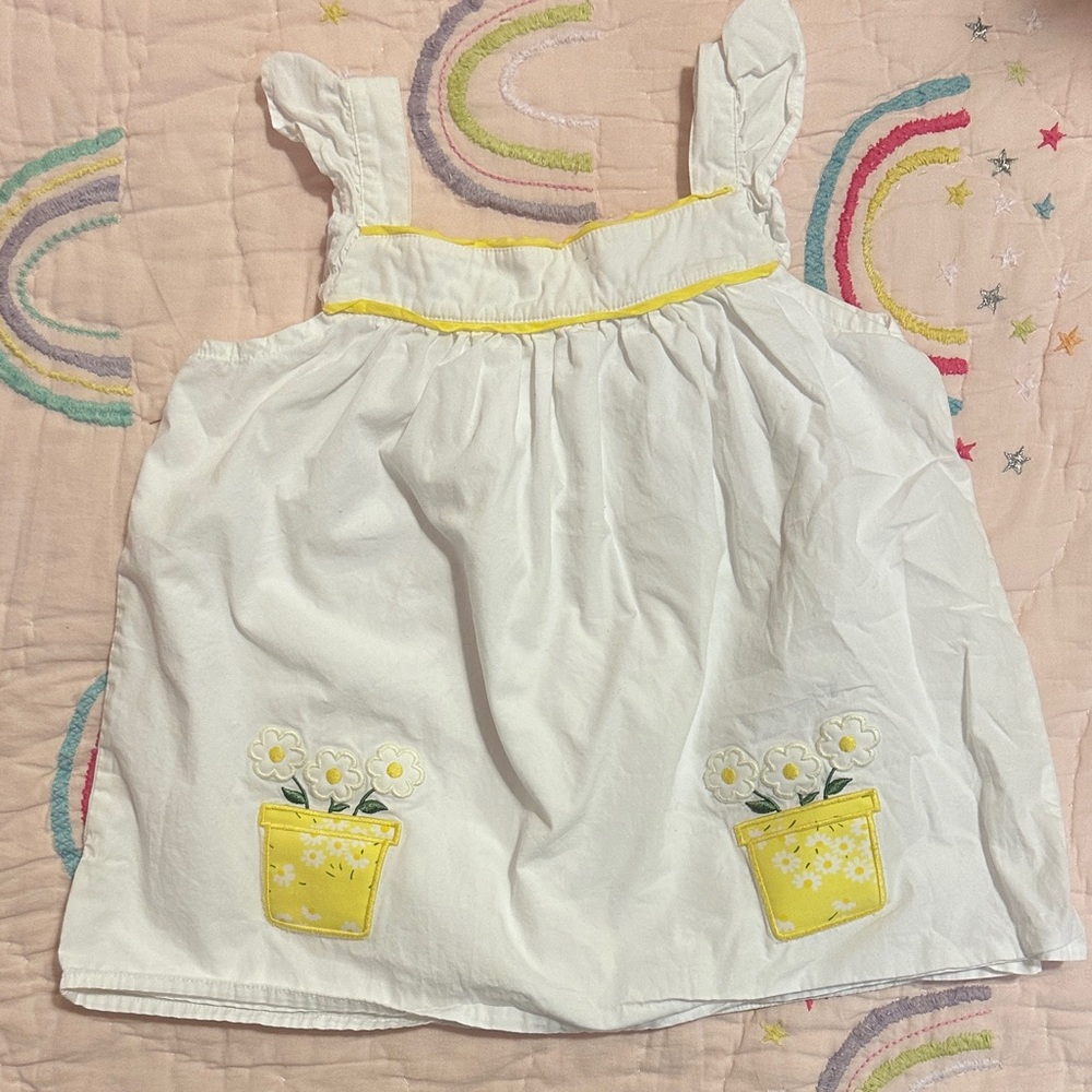 Gymboree White shirt with Yellow Accents